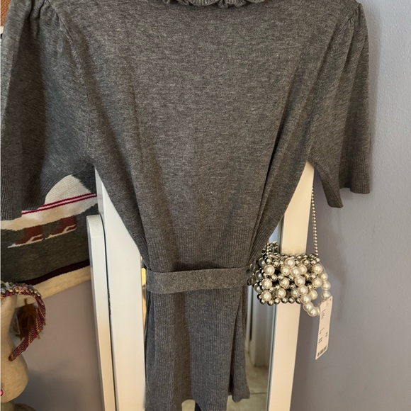 Takara Gray Ruffle Wrap top - Picture 6 of 8